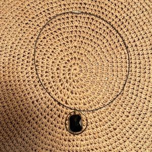 2/$15 Necklace on neck wire with black stone